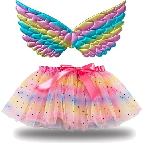 Carneval Party Skirt can add Kids Unicorn Wing Animal Cosplay Children New Years Rainbow Costume for Girls
