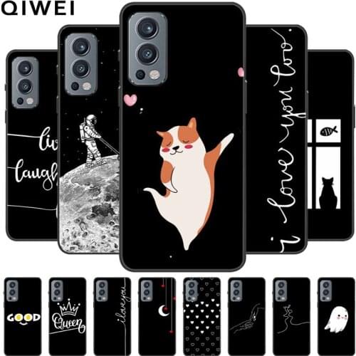 For Oneplus Nord 2 5G Case Black Cute Soft Silicone Cover For One Plus Nord CE 5G N200 N100 N10 9 Pro 8T 8 T Phone Cases Shells