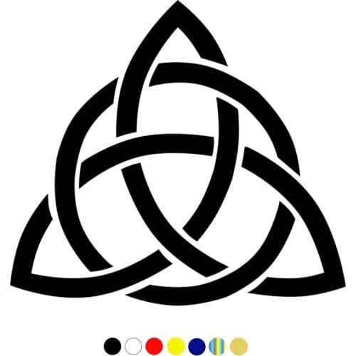 CS-554#13.6*15cm knot Triquetra Trinity Celts - symbol funny car sticker and decal silver/black vinyl auto car stickers