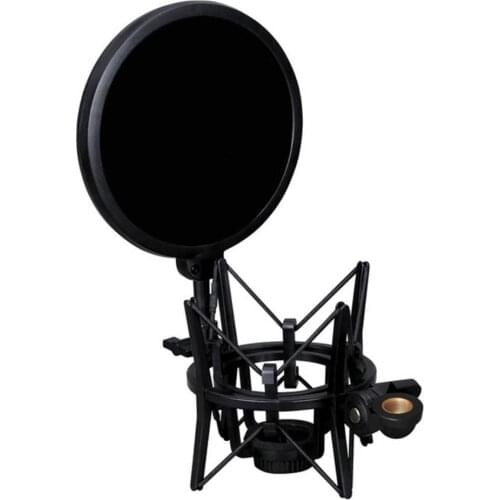 EDAL Double Layer Studio Microphone Mic Wind Screen Pop Filter with Shock Mount For Speaking Recording Accesories