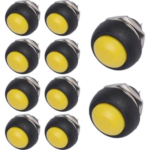 EE support 10 Pcs 12mm Waterproof Universal Mini Round Momentary Push Button Car Toggle Switch Automobile Accessories