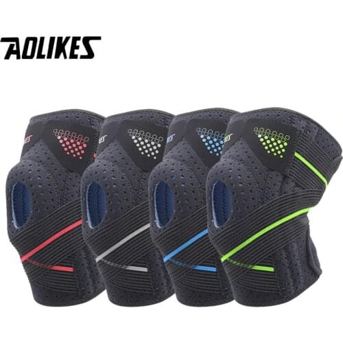 AOLIKES Compression Knee Support Sleeve Protector Elastic Kneepad Brace Springs gym Sports basketball Volleyball Running