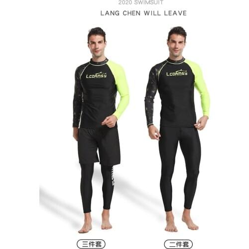 Summer Long Sleeve Splice UV Sun Protection Basic Skins Surfing Diving Swimming T Shirt Blue Black M/ L/3X