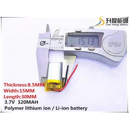 Li-po 5pcs [SD] 3.7V,320mAH,[851530] Polymer lithium ion / Li-ion battery for TOY,POWER BANK,GPS,mp3,mp4,cell phone,speaker