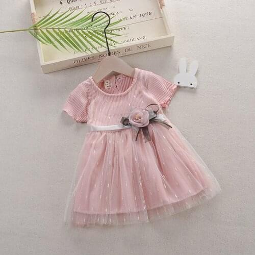 Newborn baby fashion dresses summer infant lace short sleeve wedding dress for girls toddler fashion princess party clothes