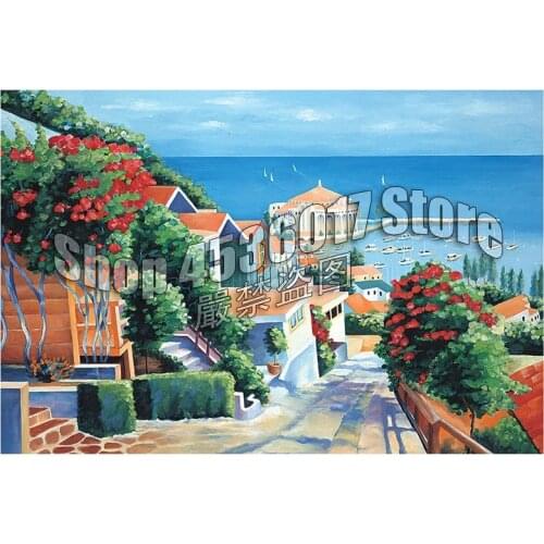Full Diy Diamond Painting Cross-Switch Gardening & Flowers Boats Cabins Sea Diamond Embroidery Paintings Mosaic Decor Christmas