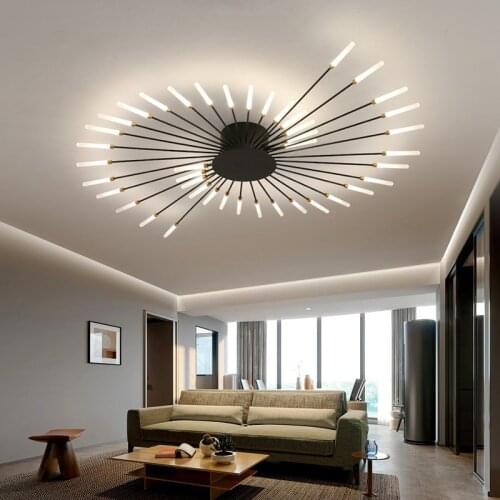 New Modern Living Room Firework Style Ceiling Chandelier Headlight Simple Hotel Lobby Bedroom Lamp LED Lighting