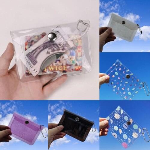 2021New Transparent Waterproof PVC Women Card Case Business Card Holder Men Credit Card Bag ID Card Mini Wallet Girls Coin Purse