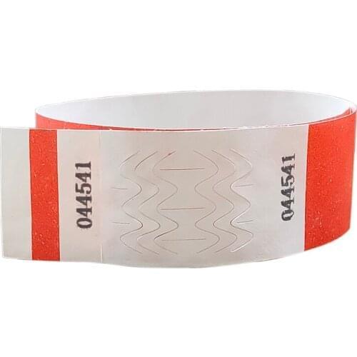 Solid NEW Red 1" Stub Tyvek Wristbands Detachable for ID Wristbands for Party Events,500 Pieces