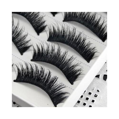 Wholesale 5 pairs Makeup Handmad Natural Fashion False Eyelashes Soft long Eye Lash Cosmetic Free shipping