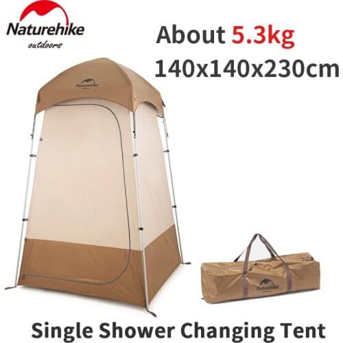 Naturehike Camping Single Shower Tent 210T Sunscreen Portable Outdoor Travel Changing Room Internal Hook Can Hook 20L Water Bag