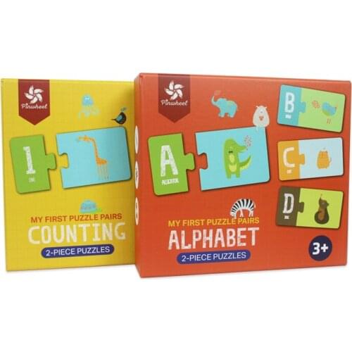 PWO Kids Early Educational Baby Colorful Cartoon Interesting Children Cognitive Paper Jigsaw Puzzle Toys More Than 3 Years Old