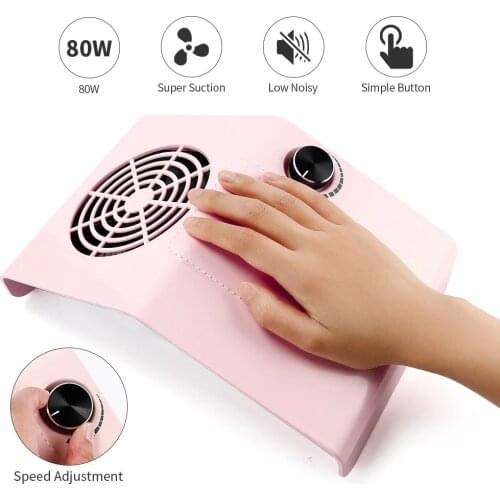 80W Nail Dust Suction Dust Collector Fan Vacuum Cleaner Manicure Machine Tools Dust Collecting Bag Nail Art Manicure Salon Tools