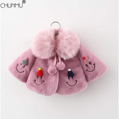 Christmas Toddler Baby Girls Autumn Princess Fur Collar Solid Color Coat Winter Infant Warm Outerwear Coat Kids Clothes