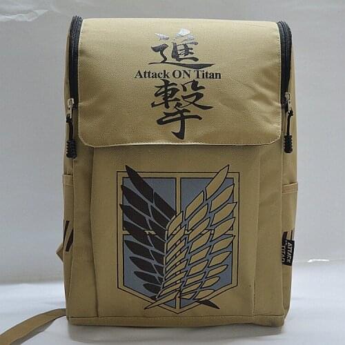 Attack on Titan Anime Backpack Fashion Women Men Laptop Double Shoulder School Bag Teenager Girls Casual Cartoon Travel Rucksack