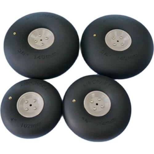 1PCS Fixed-Wing Aircraft PU Wheel Pneumatic Tire Landing Gear Wheel 4/4.5 Inches For RC Plane Replacement Wheels Accessories