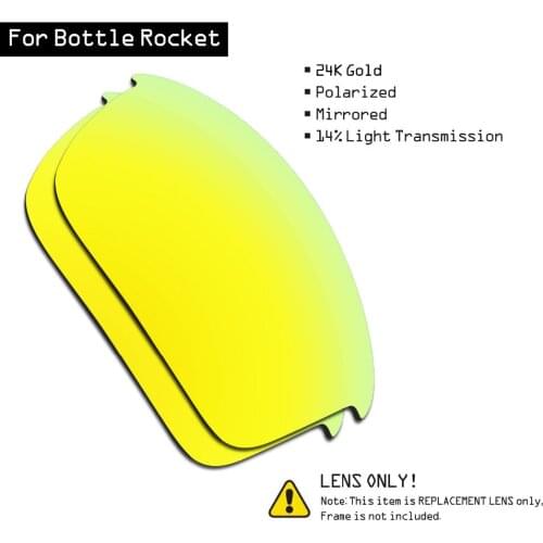 SmartVLT Polarized Sunglasses Replacement Lenses for Oakley Bottle Rocket - 24K Gold