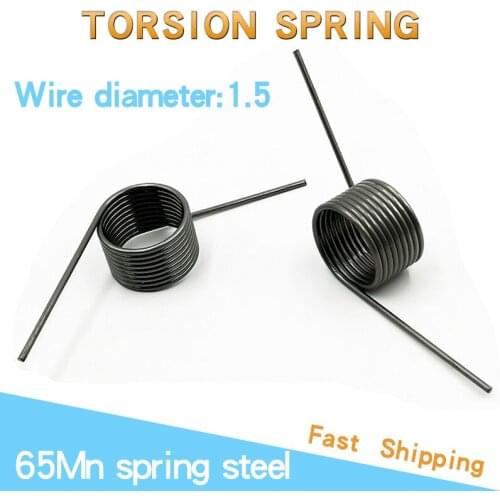 60 90 120 180 Degrees Angle V-Shaped Spiral Spring 65Mn Steel Torsion Spring 10PCS Wire Diameter 1.5