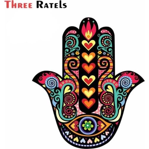 Three Ratels A531 For Hamsa Hand Car Stickers Vinyl Material Decal Laptop Windows Bumper Motorcycle for VAN JDM RV Decoration