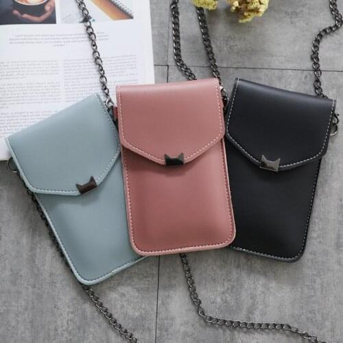 Touches Screen PU Leather Change Bag Women Crossbody Mobile Phone Pouch Mini Shoulder Bags Case Wallets Fashion Small Flap -OPK