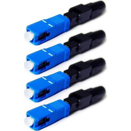 100Pcs Embedded SC Fiber Optic Fast Connector FTTH Single-Mode Fiber SC Fast Connector SC Adapter On-Site Assembly