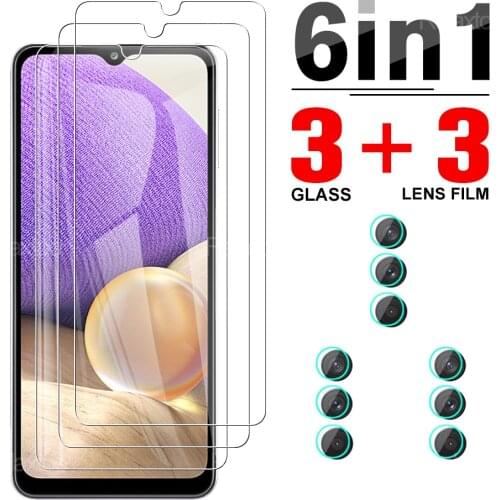6 In 1 Full Cover Tempered Glass Protector For Samsung Galaxy A32 5G Camera Lens Protective Glass For Sansung Sumsung A 32 6.5"