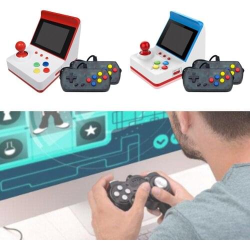 A6 Retro Mini F C Arcade Game Machine Built-in 360 Double Handle Red and White Retro Hand Held Mini Arcade Game