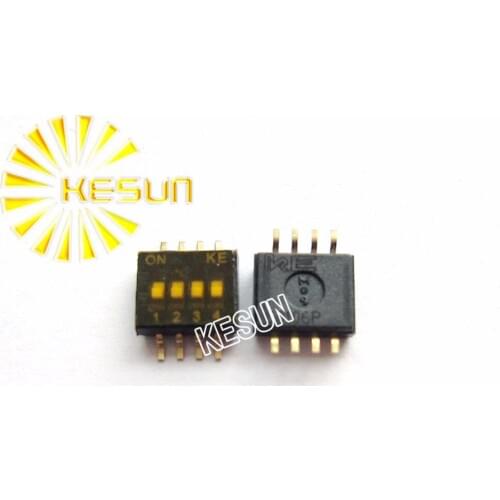 FREE SHIPPING 10PCS x 100% Original 4 Position 1.27mm Half Pitch 1.27-4P Gold Plated SMD DIP Switch DSHP04TSGER