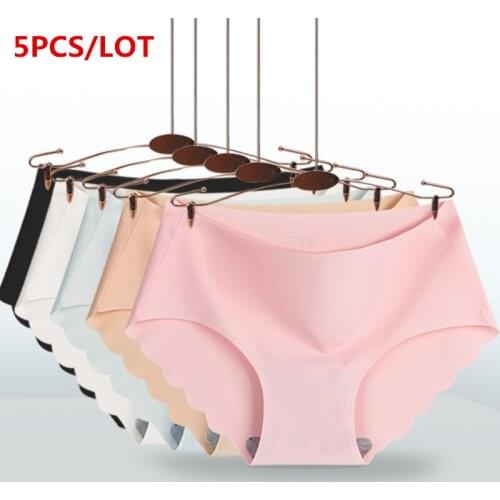 Traceless ice silk underwear female cotton crotch girl briefs waist sexy briefs female briefs