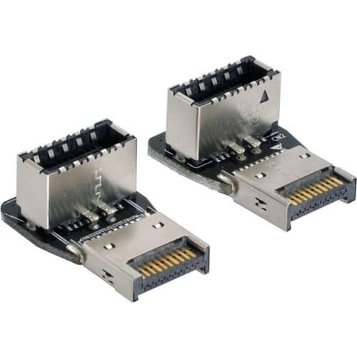 CYSM 2pcs USB 3.1 Front Panel Header Male to Female Type-E Motherboard Extension Data Adapter