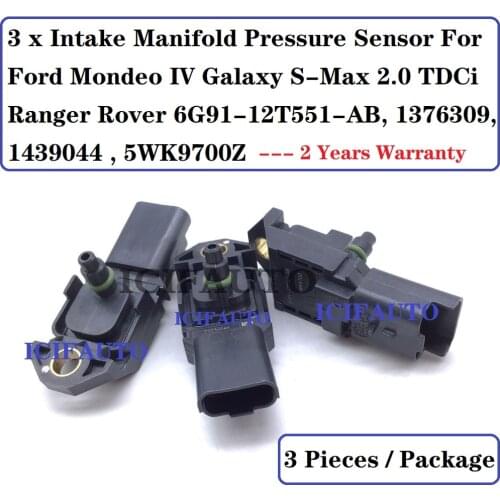 5WK9700Z Intake Manifold Pressure Sensor For Ford Mondeo IV Galaxy S-Max 2.0 TDCi Ranger Rover 6G91-12T551-AB, 1376309, 1439044