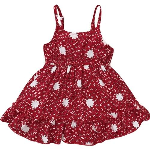 Infant Baby Girls Dress, Flower Print Sleeveless Dress For Birthday Party Holiday Photography New Style 2021