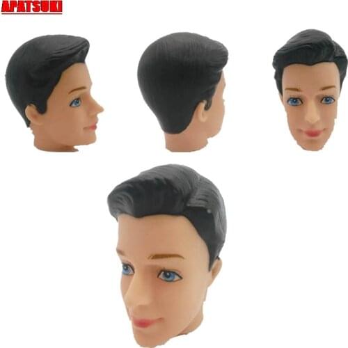 1pcs Black Make up Blue Eye Doll Head for Ken Boy Male Dolls Heads For 1/6 BJD Prince Ken Boyfriend Doll Accessories for Ken DIY