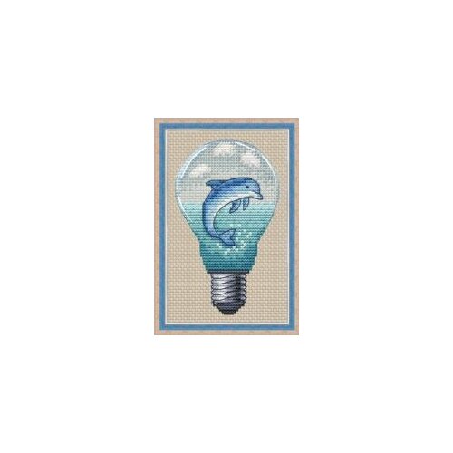 Dolphin bulb MM210205 cross stitch 11CT 18ct 14ct cotton thread embroidery DIY handmade needlework