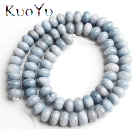 5x8mm Blue Angelite Stone Beads Round Rondelle Loose Spacer Bead For Jewelry Making Natural Stone Diy Perles Bracelet Necklace