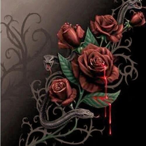 Square/Round 5D Diy Diamond Embroidery Blood Rose Diamond Painting Cross Stitch Diamond Mosaic Needlework Fashion Home Decor