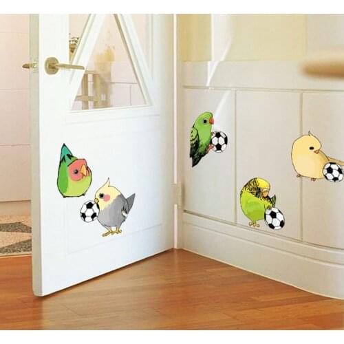 Little Birds Play Football Children Room Kindergarten Decorative Wall Stickers MJ7015