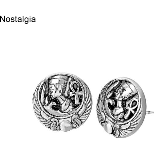 Nostalgia Egypt Pharaoh Cleopatra Amulet Jewelry Ankh Cross Egyptian Earrings