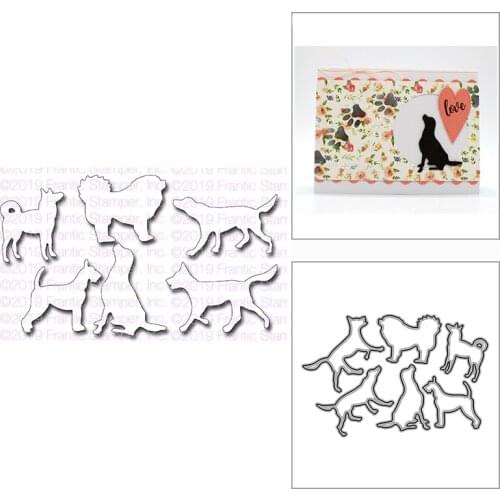 New Dog Silhouettes Craft Embossing Mold 2021 Metal Cutting Dies for DIY Decorative Scrapbooking Album Card Making No Stamps