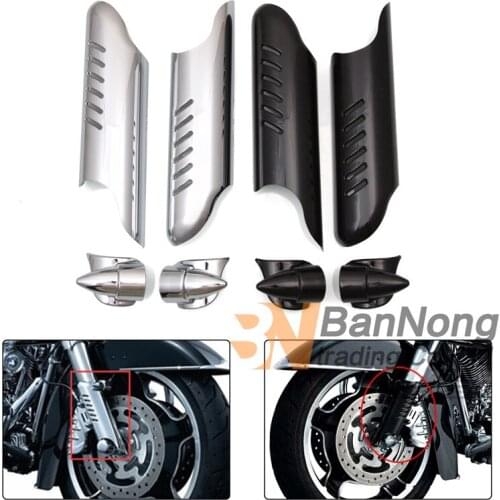 Motorcycle Front Fork Lower Leg Slider Deflector Protector Cover For Harley Touring Electra Street Road Glides 2000-2013