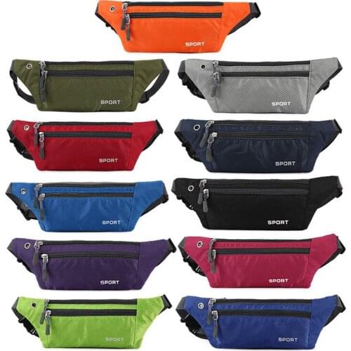Sports Running Waist Bags Men Women Waist Pack Outdoor Bodypack Waterproof Nylon Zipper Chest Bags Pouch Belly Storage Purse
