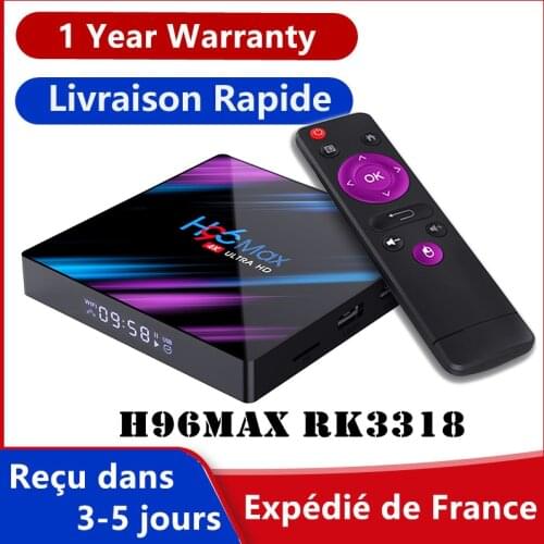 H96 MAX RK3318 Smart TV Box Support 4K Android 10.0 WIFI tv box Bluetooth4.0 h96max Media Player Set Top Box Ship from France