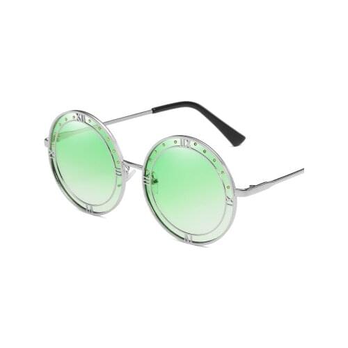 Retro Revit Unique Design Thick Sunglasses Metal Round Gradient Glasses Men Women