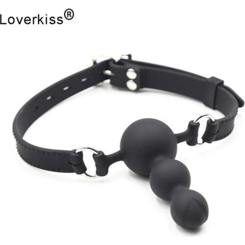 Loverkiss Silicon Gag Ball Bdsm Bondage Sex Game Dildo Woman Masturbator Anal Plug Big Mouth Gag Fetish Sex Toys for Couples