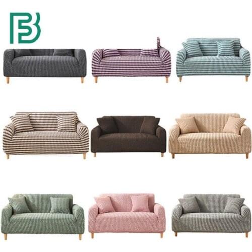 Fabric Elastic Sofa Cover Solid L Shape Sofa Covers Solid Color Sofa Cushion For Livingroom 1/2/3/4 Seaters Furniture Protector