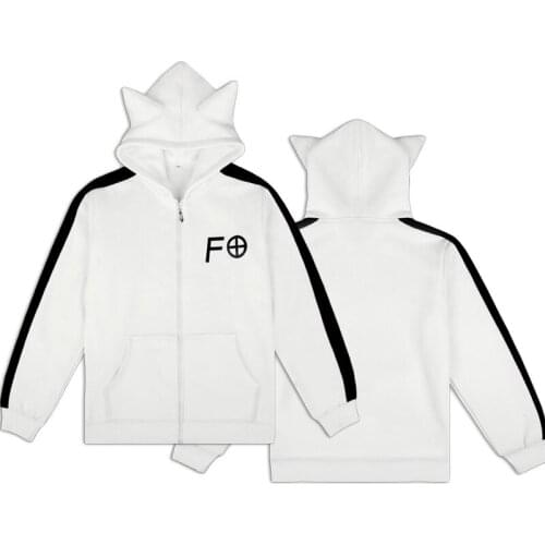 Anime Kemono Jihen Cosplay Hoodie Kon White Zipper Coat Unisex Long Sleeve Sweatshirt Jacket Adults Streetwear Tops