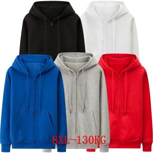 Large size Womens 8XL Hooded Sweatshirt Plus Size 5XL6XL 7XL Fall Winter Long Sleeve Loose Large Size Black Blue Red Big Jacket
