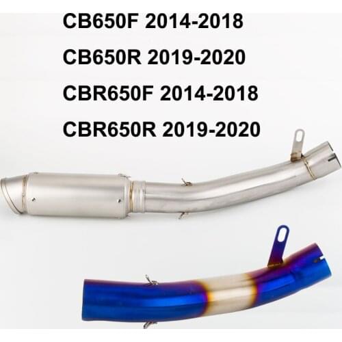 Motorcycle Exhaust Pipe Escape Middle Link Pipe For CB650F 2014-2018 CB650R 2019-2020 CBR650F 2014-2018 CBR650R 2019-2020