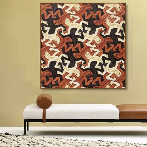 Lizard by Netherlands artist M.C. Escher art prints on canvas for wall abstract pictures modern decoration oil painting