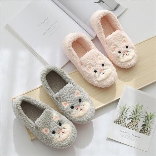 Millffy Women Indoor rat warm Slippers pink gray shoe Cute Family Home Large Size Slippers Animal Fashion Soft warm House Shoes